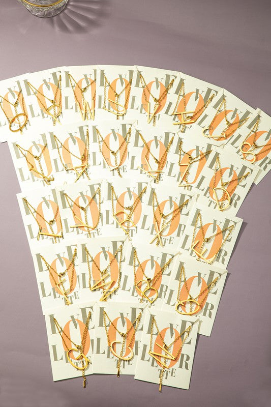 Large Initial Necklace (Stainless Steel)