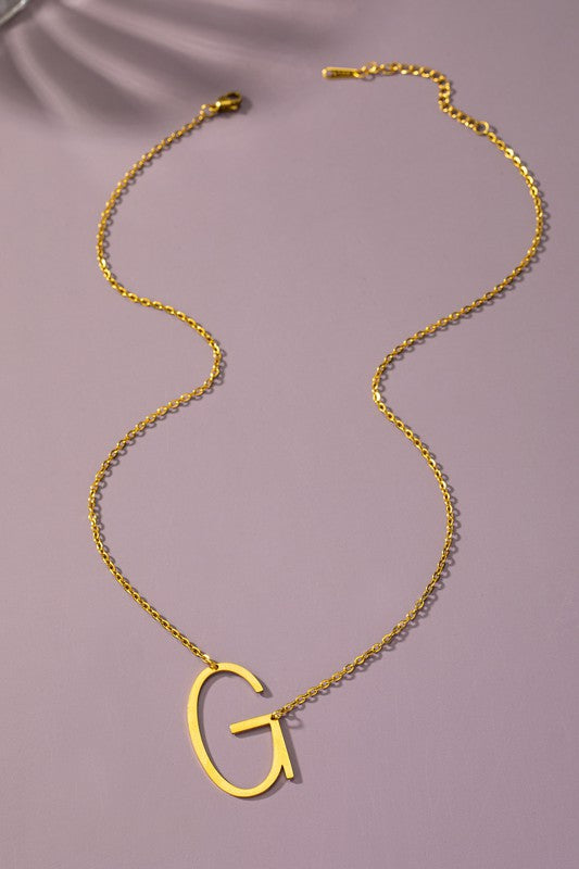 Large Initial Necklace (Stainless Steel)