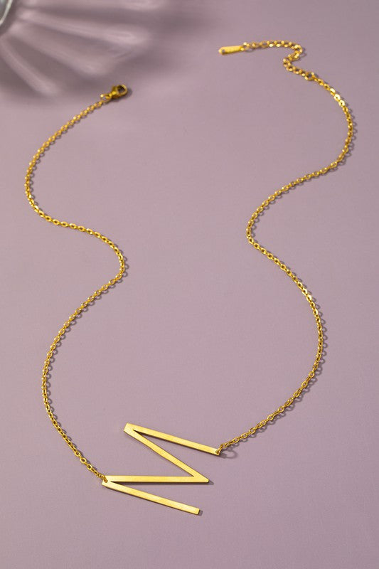 Large Initial Necklace (Stainless Steel)