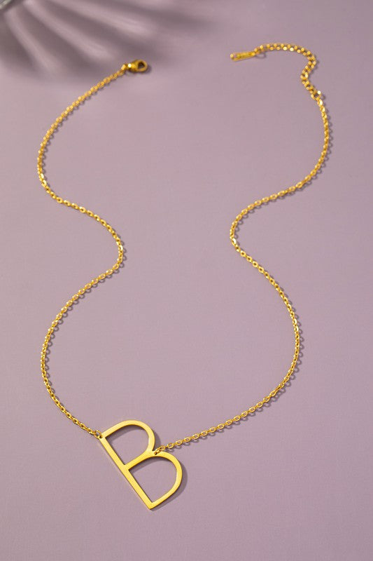 Large Initial Necklace (Stainless Steel)
