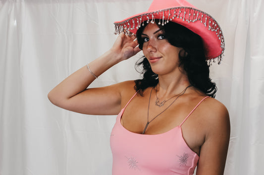 Rhinestone Fringe Cowgirl Hat