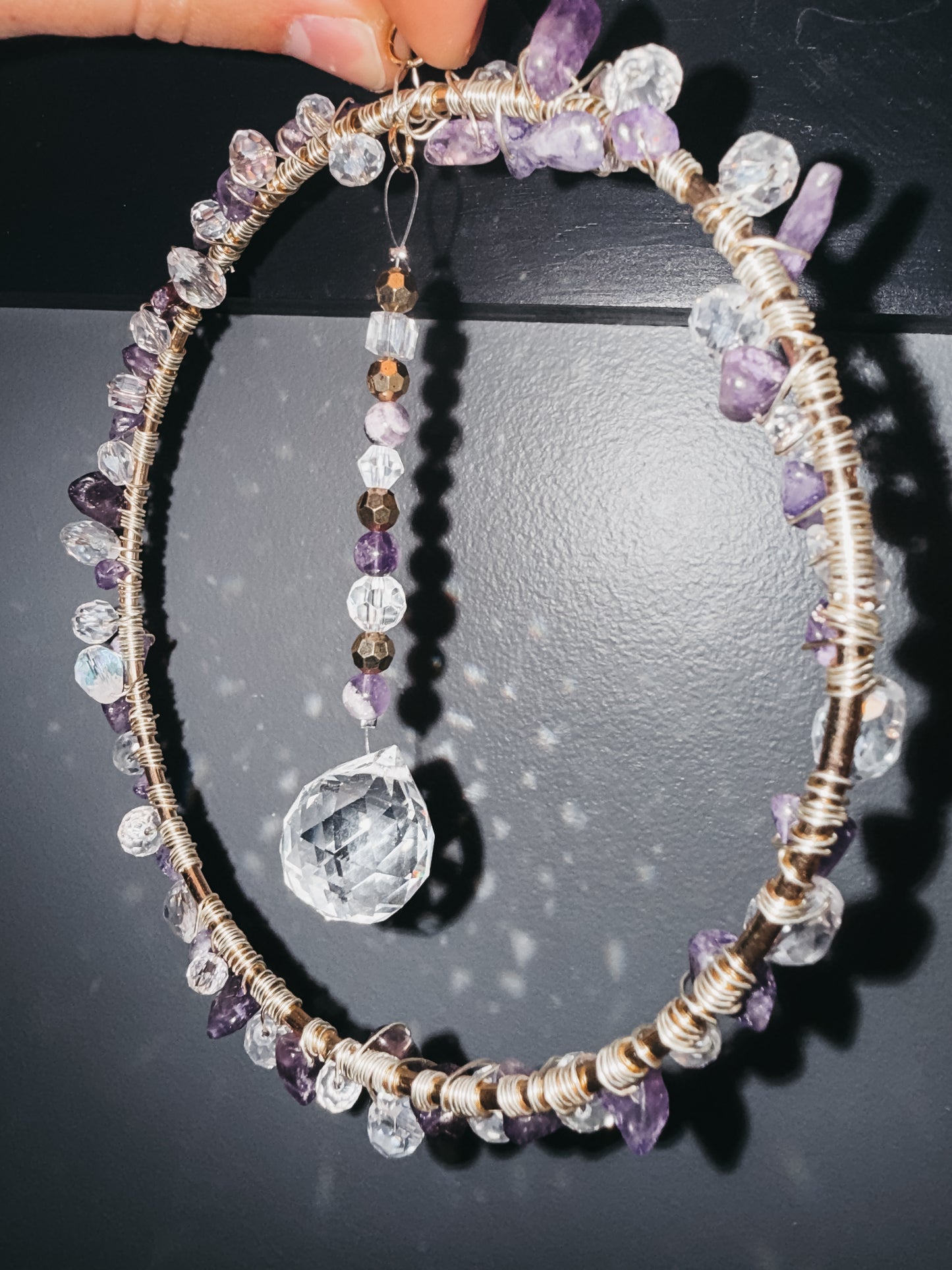 Amethyst Aura Suncatcher (Handmade)