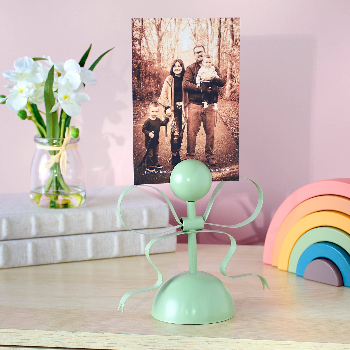 Green Bow Photo Holder