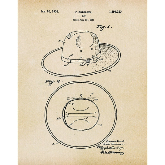 Hat Patent Art Print