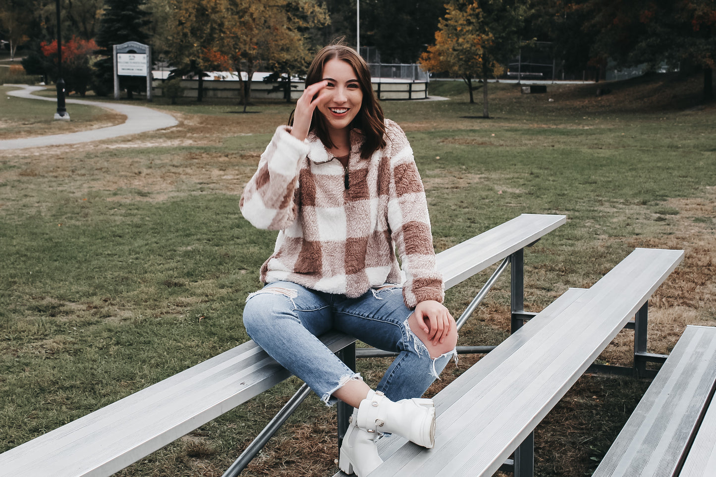 Plaid Sherpa Pullover