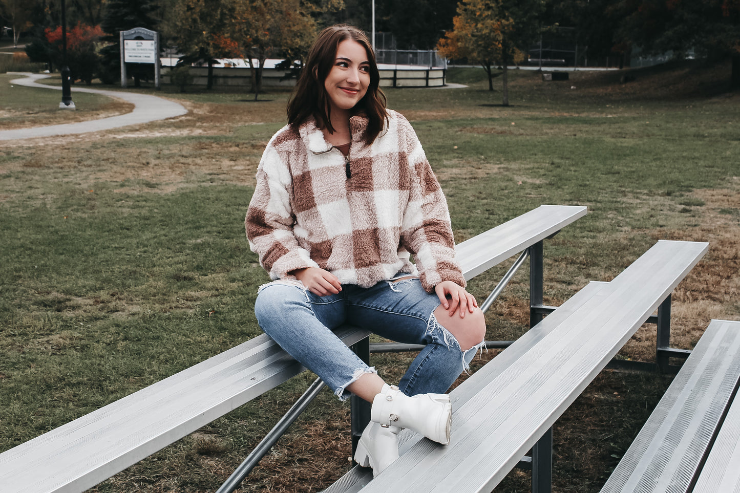 Plaid Sherpa Pullover