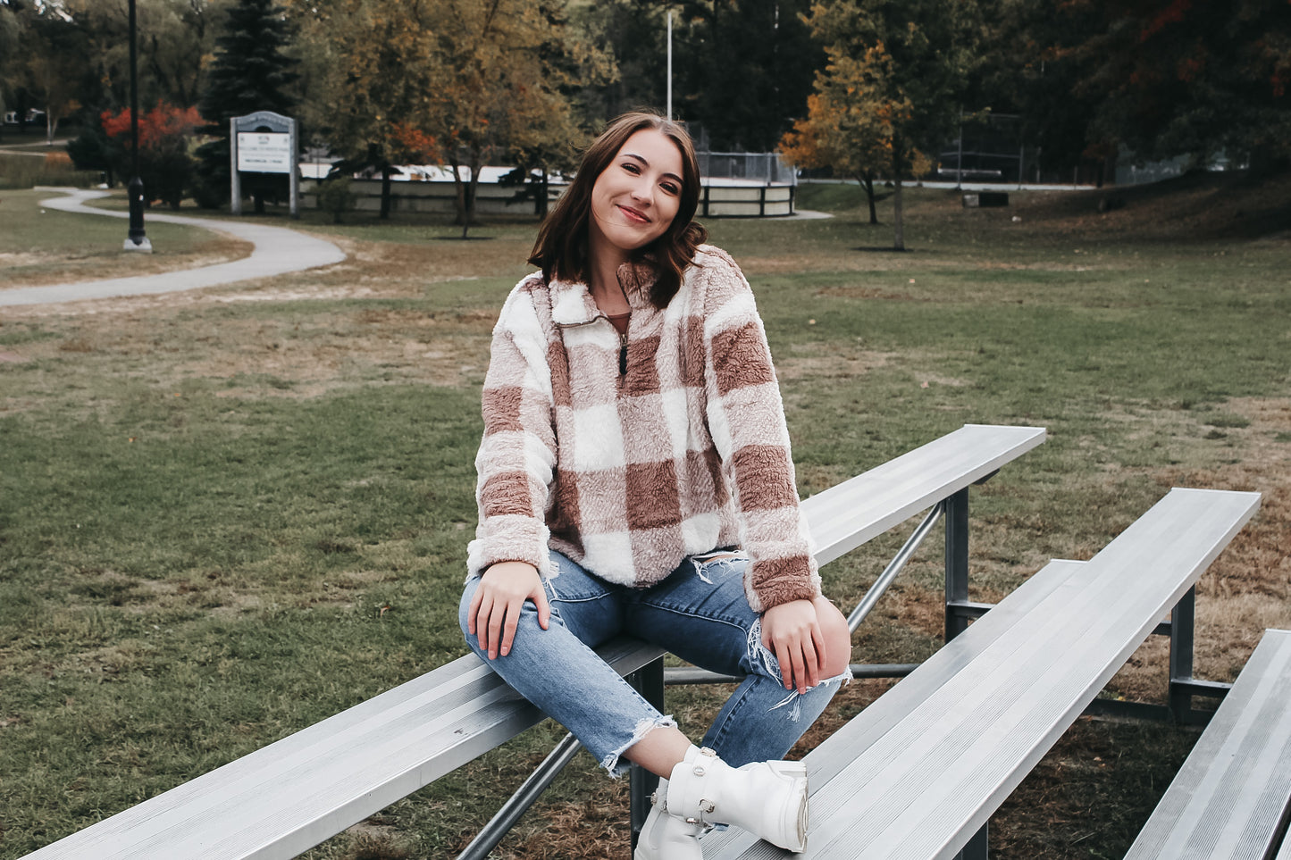 Plaid Sherpa Pullover