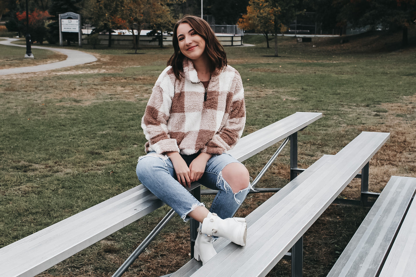 Plaid Sherpa Pullover