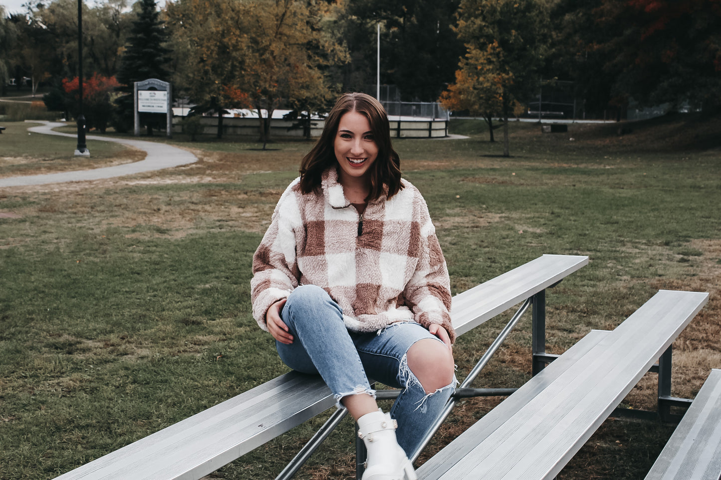 Plaid Sherpa Pullover