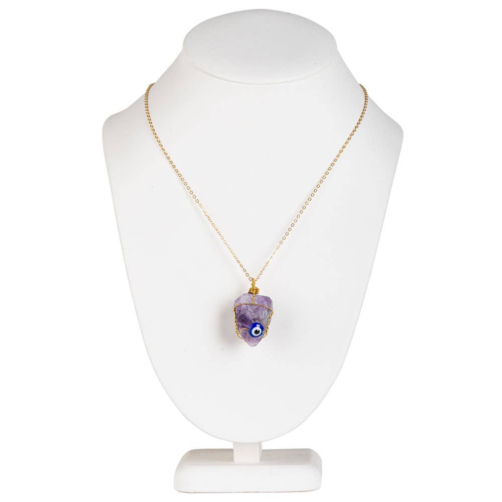 Amethyst Evil Eye Necklace