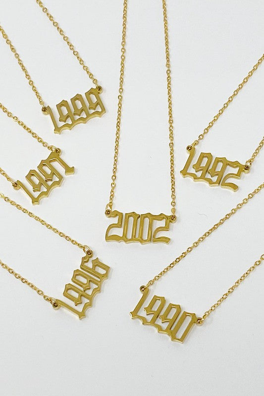 Birth Year Necklace (Stainless Steel)