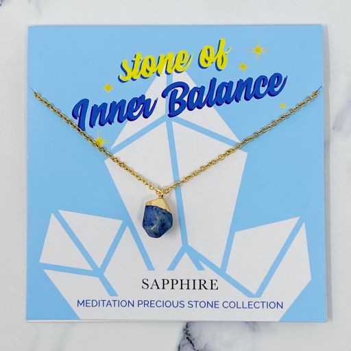 Meditation Precious Stone Necklace (Stainless Steel)