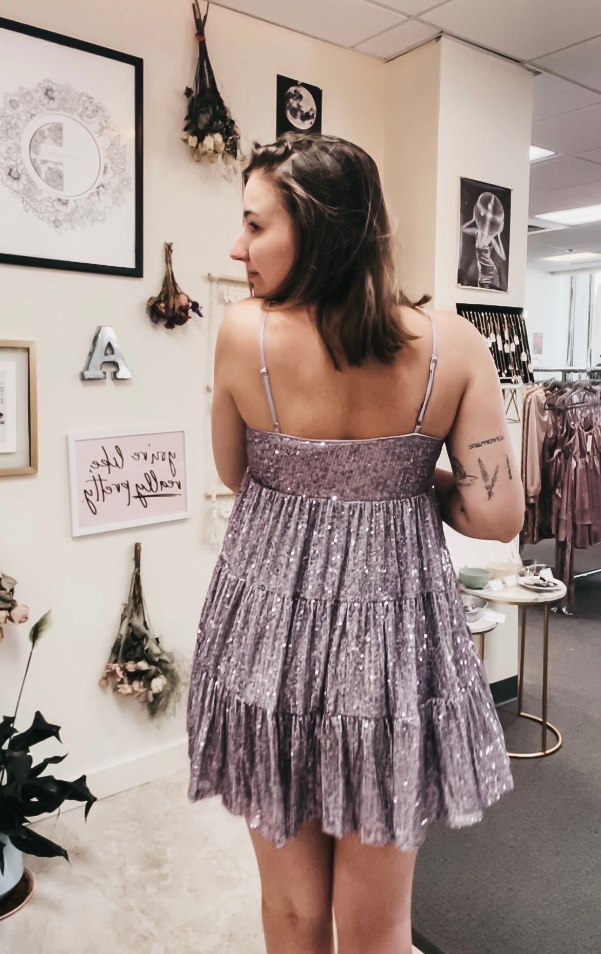 Lilac Sequin Dress