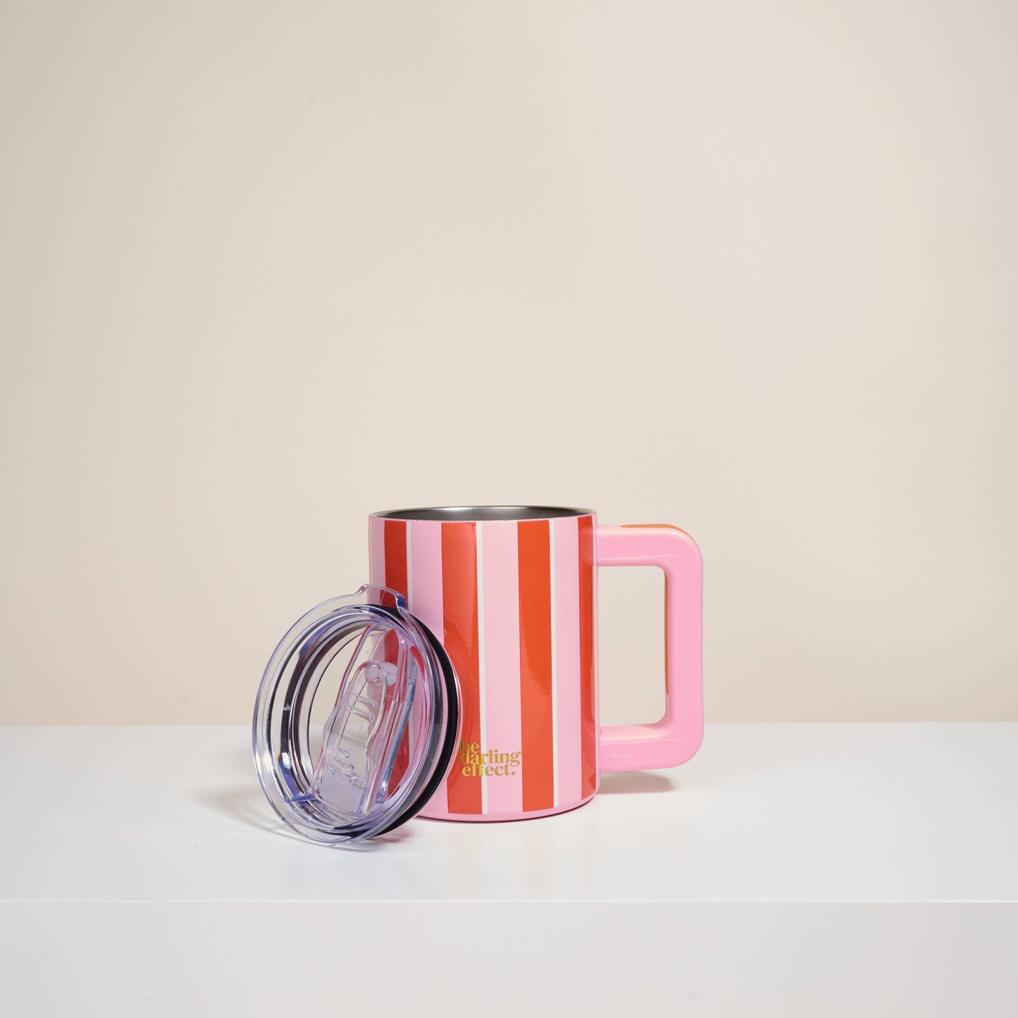 Insulated Mug: Pink Stripes