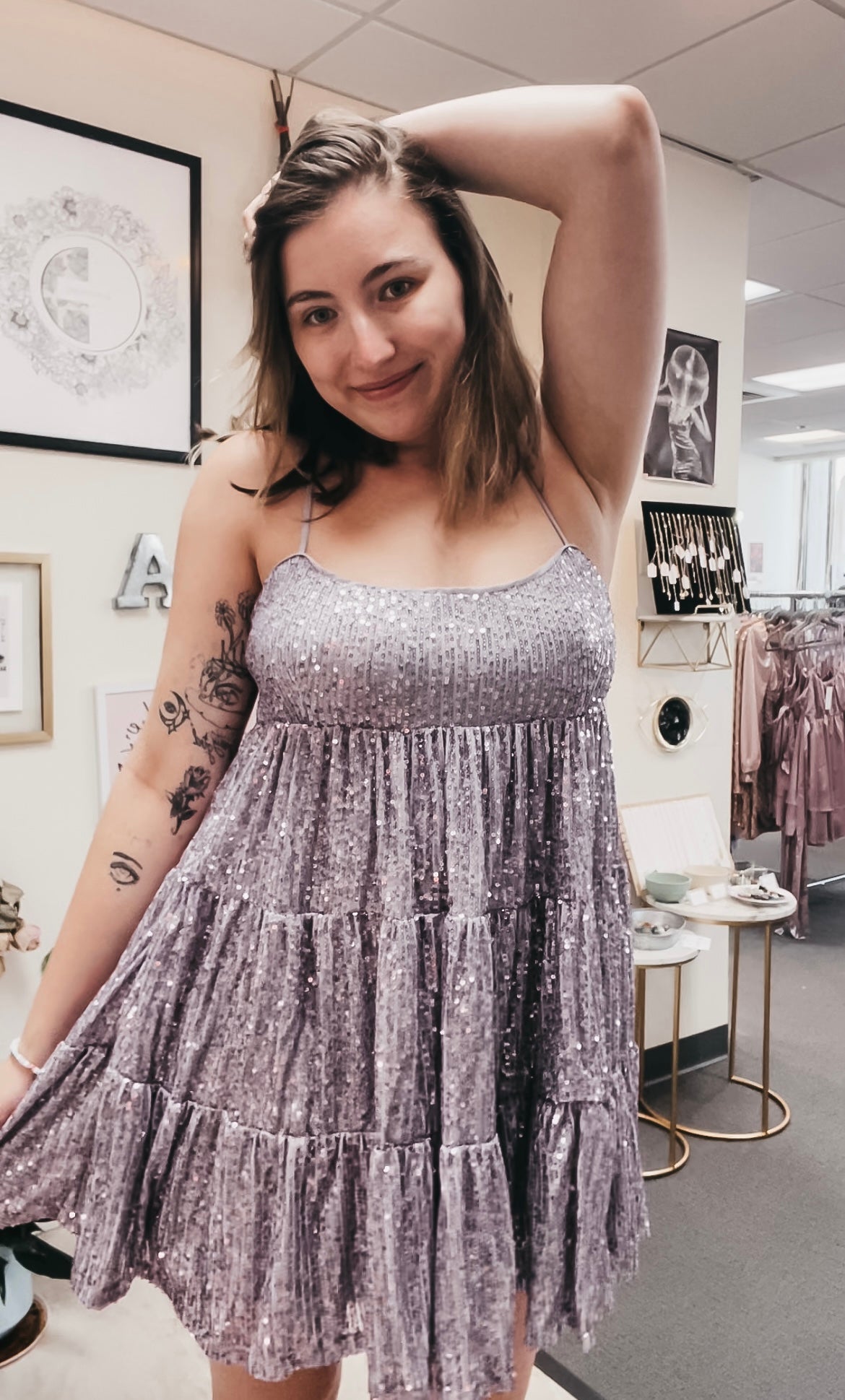 Lilac Sequin Dress