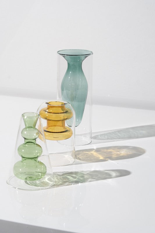 Transparent Glass Vase Set