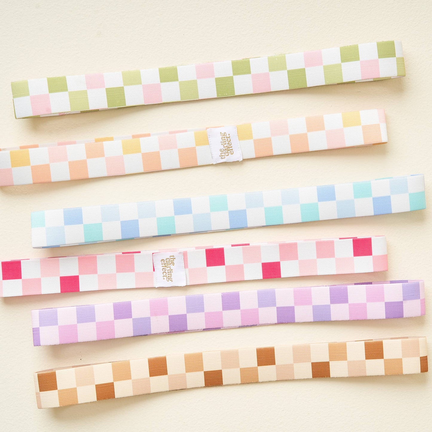 Stay-Put Towel Band-Check Peach