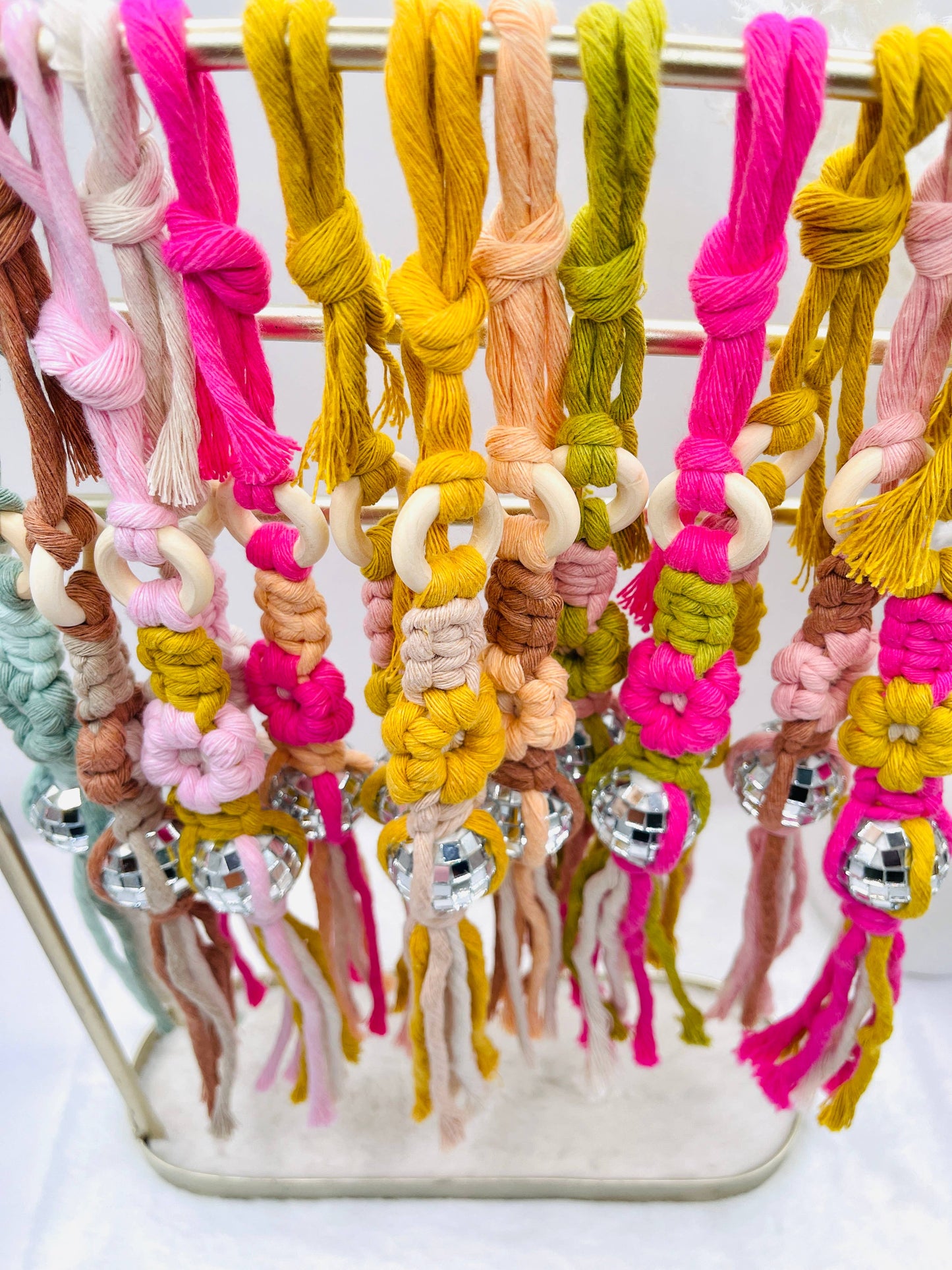 Disco Ball Flower Car Charm – Groovy Mirror Accessory