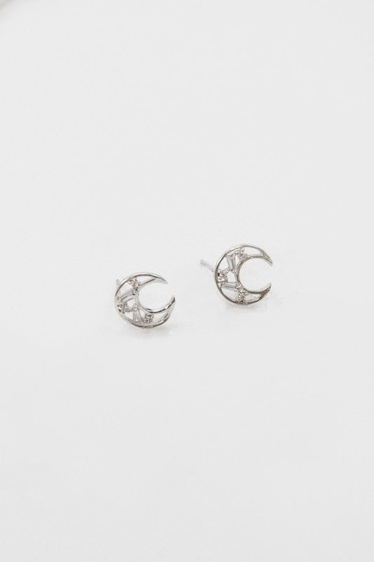 Crescent Stone Earrings (Stainless Steel)