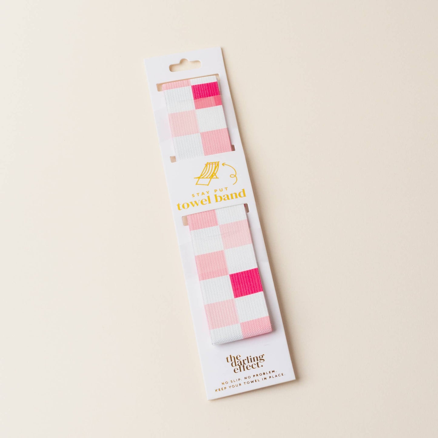 Stay-Put Towel Band-Check Hot Pink