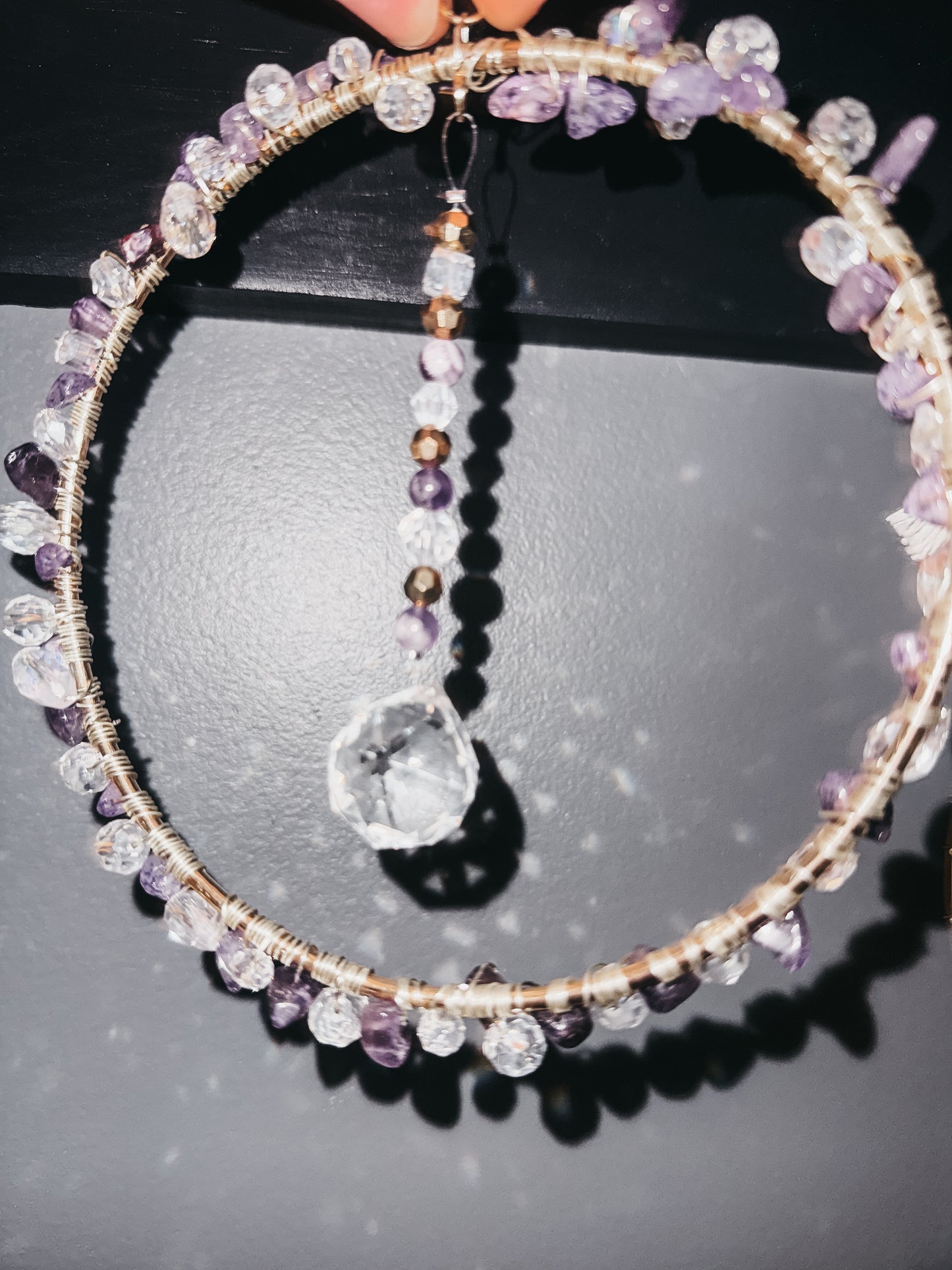 Amethyst Aura Suncatcher (Handmade)