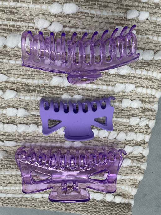 Purple Hair Clip Pack