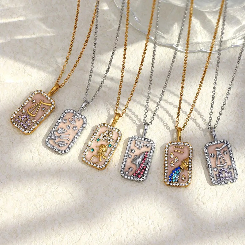 Rhinestone Zodiac Necklaces
