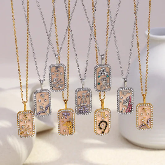 Rhinestone Zodiac Necklaces