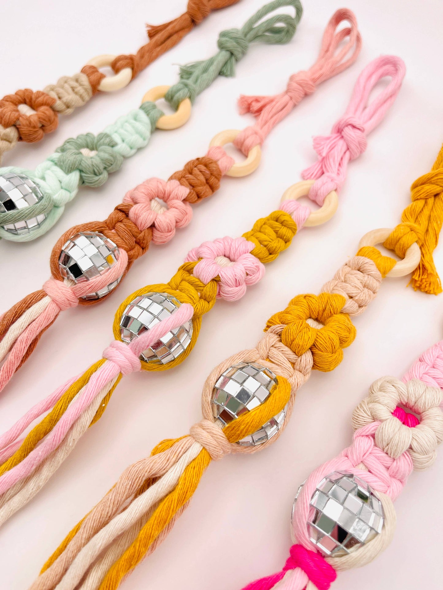 Disco Ball Flower Car Charm – Groovy Mirror Accessory