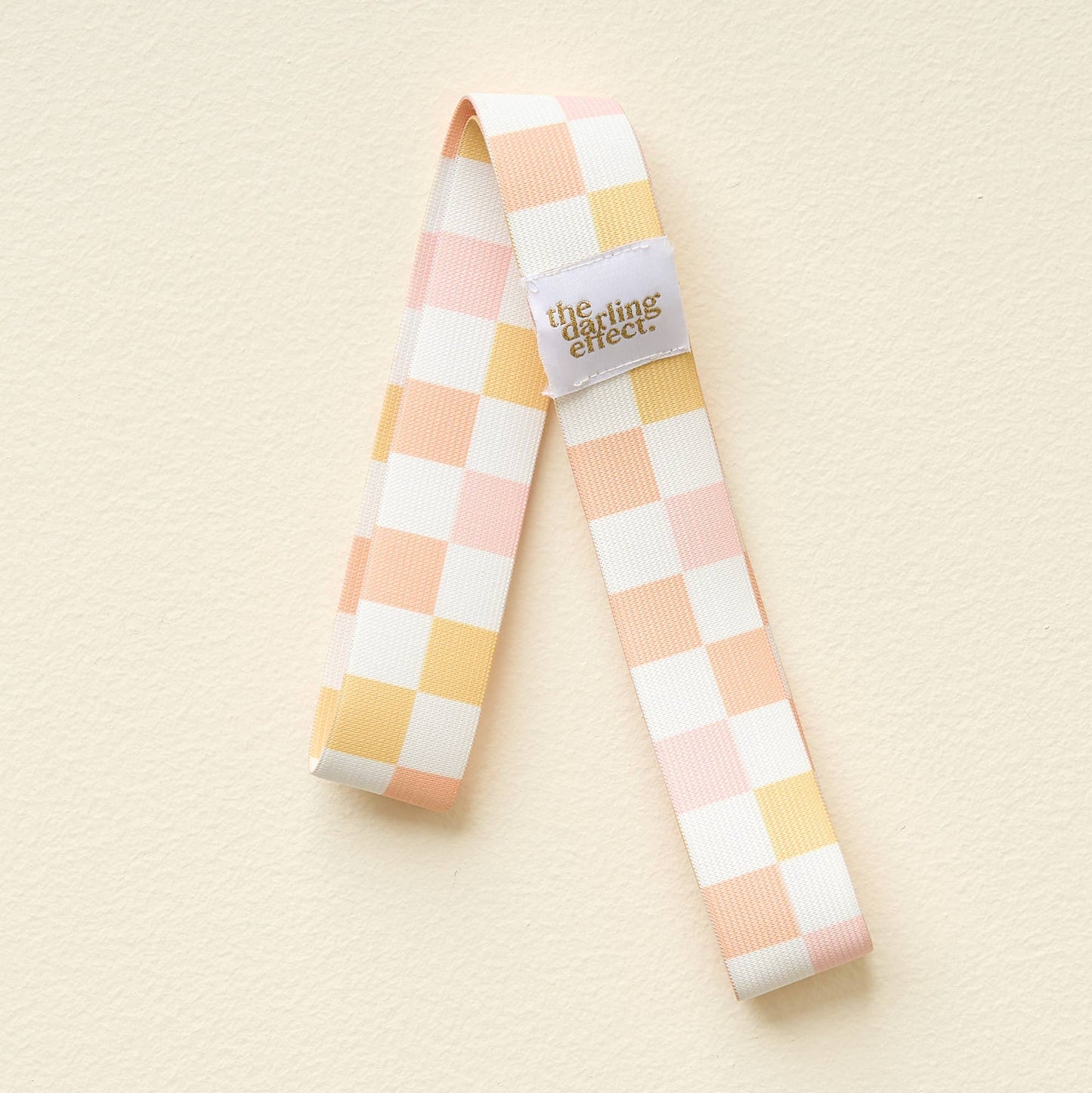 Stay-Put Towel Band-Check Peach