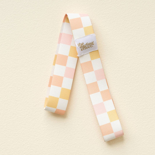 Stay-Put Towel Band-Check Peach