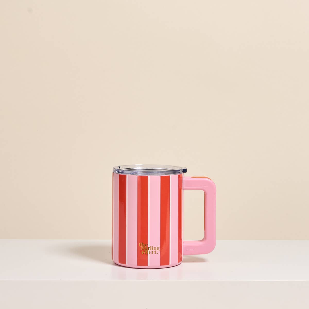 Insulated Mug: Pink Stripes