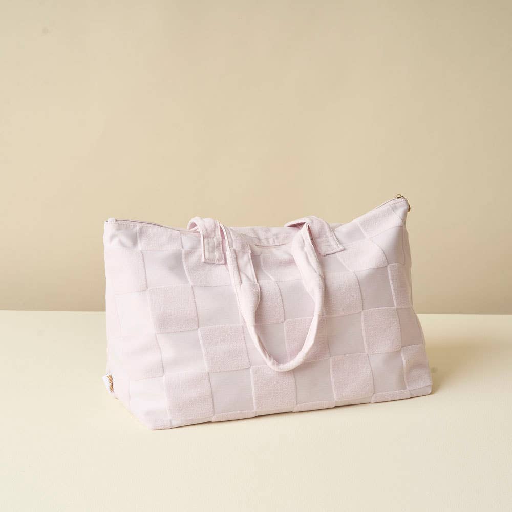 Terry Tote-Purple Check