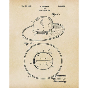 Hat Patent Art Print