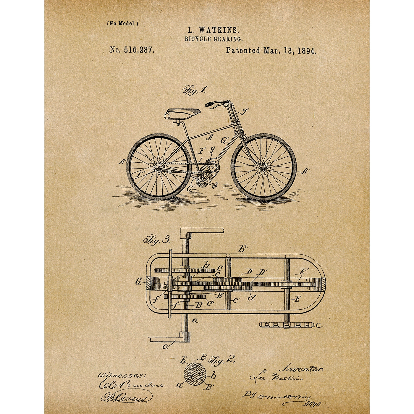 Bicycle Patent Art Print